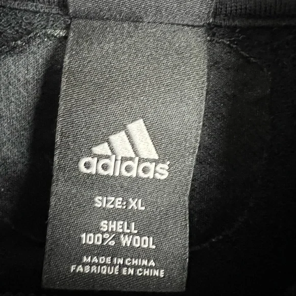 Adidas All Blacks 100% Wool Half Zip Pullover RARE
